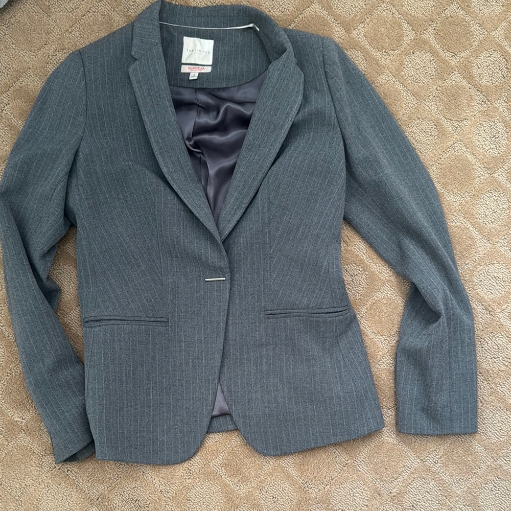 The Limited Scy Gray Pinstripe Blazer